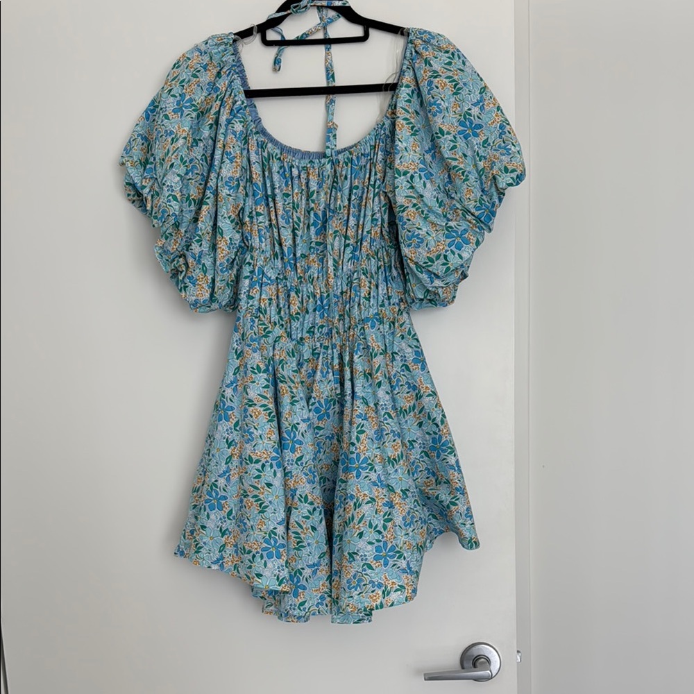 Altar'd State Floral Blue Dress